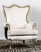 Cut Leather Wild Rose Garden Chair — The Artful Chair | Custom Chair Upholstery and Classes