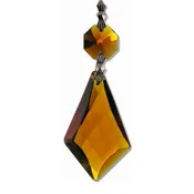 Amber Diamond Crystal – Amber Topaz Glass Crystal Prism