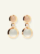 BOUTON 2 Cabochons Ohrringe in 'Sand' und Diamanten