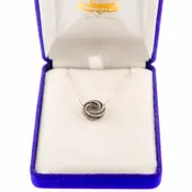 Black and White Diamond Swirl Pendant