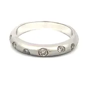10K White Gold matte diamond band  (130-00302)
