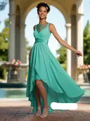 Amalia Chiffon High-Low Bridesmaid & Formal Dress