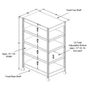 Cart Model <span style="color: #9900ff"><strong>MC-109P-ADJSHLVS</strong></span> <br> – Industrial Duty Adjustable Shelving Cart…