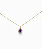 14k Amethyst and Diamond Necklace