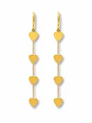 4 Heart By-the-Inch Yellow Gold Drop Earrings
