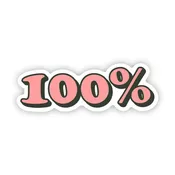 100% Sticker - Pink