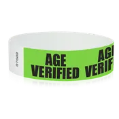 Clearance 3/4" Tyvek® Wristbands (Age Verified – Green)