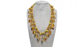 Amber woven design necklace neck01203 — Necklaces designed and created by Armeny Custom Jewelry Design