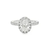 1.01 CTW Oval Halo Engagement Ring