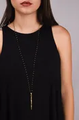 Brass Spike with Handmade Beaded Chain