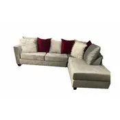 2 Piece Silver with Red Sectional