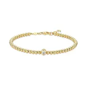 Bezel Set Diamond Beaded Bracelet