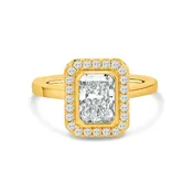 1.44 CT RADIANT CUT LAB GROWN DIAMOND RING IN 18K YELLOW GOLD