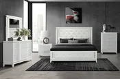 ALINA WHITE FULL BED GROUP WITH LED