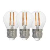 3pk LED krone E27 klar 7W 806lm dimbar