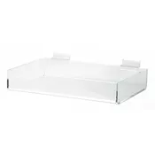 Acrylic slatwall tray –  12″l x 8″w x 2.5″d
