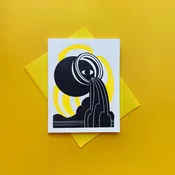 Aquarius Zodiac Neon Greeting Card