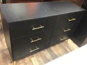 Black 6 Dwr Dresser Gold Pulls