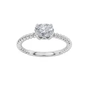 0.5CTW Oval Shaped Lab Grown Diamond (F/VS) Petite Solitaire Engagement RING in 14K Gold