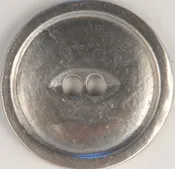 2 Hole Pewter Button, 2 hole with rim, 116. Hand made in the USA