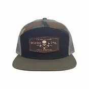 7 Panel Trucker Hat Black Green Camo