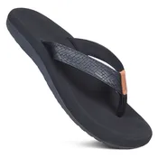 AEROTHOTIC FM402 EDEN BLACK NON SLIP COMFORTABLE THONG SANDAL