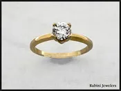 14Kt Gold .70ct Natural Diamond Solitaire Engagement Ring