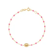 18k yellow gold classic Gigi Madone bracelet in pink,  6.7"