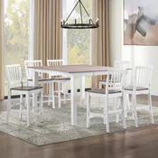 Joplin White 7-Piece Counter Height Dining Set