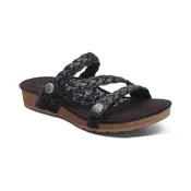Aetrex Women's Josie Braided Slide Sandal - Black SC220