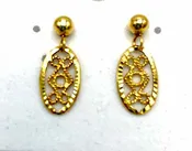14K Gold Oval 14k-Earring