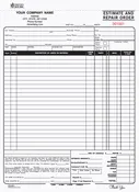 Auto Estimate Repair Orders 2 and 3 Part