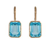 Blue Topaz Single Drop Earrings