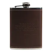 Abraham Lincoln Quote Leather Flask