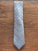 100% SILK GREY WOVEN NEATS TIE, THE LABEL