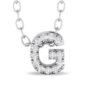 Diamond Studded Initial Letter Pendant - G