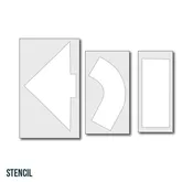 3 Piece Arrow Kit Stencil  | Highway Traffic Supply