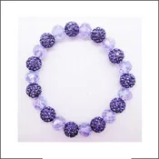 10MM RHINESTONE PURPLE CRYSTAL BEADED STRETCH BRACELET ( 03 40 PURPLE )