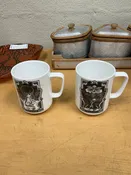 2 BLACK WHITE MYSTIC MUGS