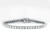 Diamond Tennis Bracelet - 14K White Gold - 4.02ct.