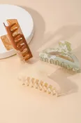 Acetate Three Piece Hair Claw Set
