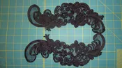 Black Ribbon Lace Applique Pair