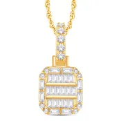 10 Karat All Yellow Gold 0.33 Carat Diamond Cushion Pendant-0825817-ALY
