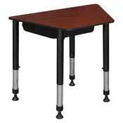 36 x 23 x 19 in Trapezoid Height Adjustable Kids Learning School Desk with Book Storage