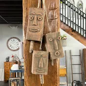 CLAY FACE HANGING BELLS