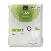 Abena San 4 Premium Bladder Control Pads - Adhesive, Anatomically Shaped (17" x 8", 800 mL Absorbency)