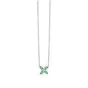Arch Florale PM Necklace, 18k White Gold with DAVIDOR Arch Cut Green Tourmalines and Brilliant Diamond