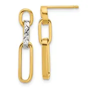 14 Karat 2 Tone Gold Dangle Earrings