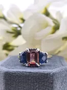 Andromeda | 14k White Gold | Tourmaline, Sapphire, & Natural Diamond | Ring