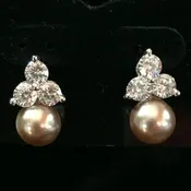 CZ Earrings with Color Drop